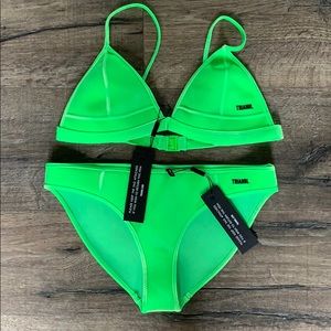 neon green triangl set
